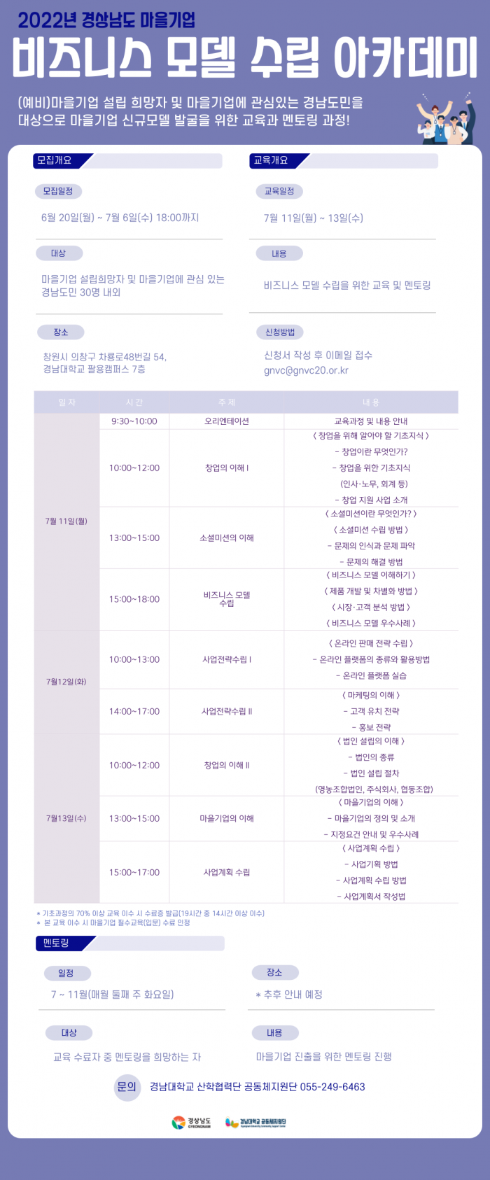 [마감]2022년 경상남도 마을기업 비즈니스 모델 수립 아카데미 모집